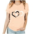 thumbnail image 1 of BLVB T-Shirts de la Saint-Valentin pour Femmes Cœur Mignon T-Shirts Graphiques Décontractés Col Rond Manches Courtes Hauts Cadeaux Tee pour Elle, 1 of 7