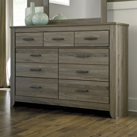 Ashley Zelen 7 Drawer Wood Double Dresser In Brown Com