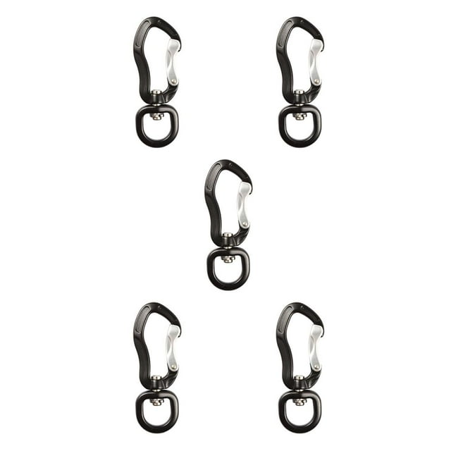 Eigraketly Escalada en roca Montañismo Mosquetón Anillo en D Llavero Viaje Giratorio Hamaca Ganchos Broche Hebilla Clips Equipo deportivo Negro Type2 NO2 Eigraketly CBP294733