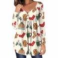 thumbnail image 2 of Camisas Navideñas Para Mujer, Camisetas de Manga Larga, Jersey Con Estampado Navideño Informal, Blusa Con Botones de Cuello Redondo Odeerbi ODB202370, 2 of 6