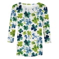 thumbnail image 4 of YWDJ Green Womens Casual Tops 3/4 Sleeves St Patricks Day Plus Size Crew Neck Polyester Casual St. Patricks Day Blouse Tops for Irish Themed Gifts 3XL, 4 of 5