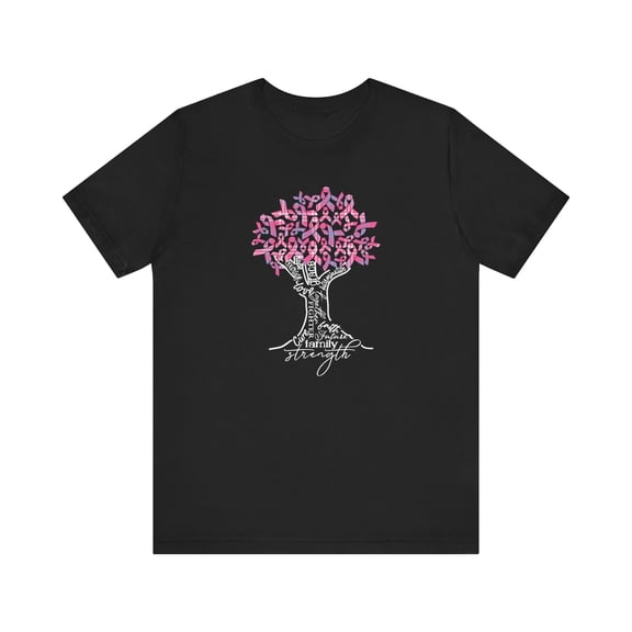 Caribbean Madras Pink Cancer Awareness Ribbon Tree Shirt, Breast Cancer Fighter T-Shirt, Pink Cancer Survivor Tee