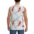 thumbnail image 4 of Lsque Koi Fish Corals,Spring Summer Print Men's Cotton Blend Sleeveless Muscle Shirts (S-3XL)- Moisture Wicking, Odor Protection, UPF 30+,Small, 4 of 7