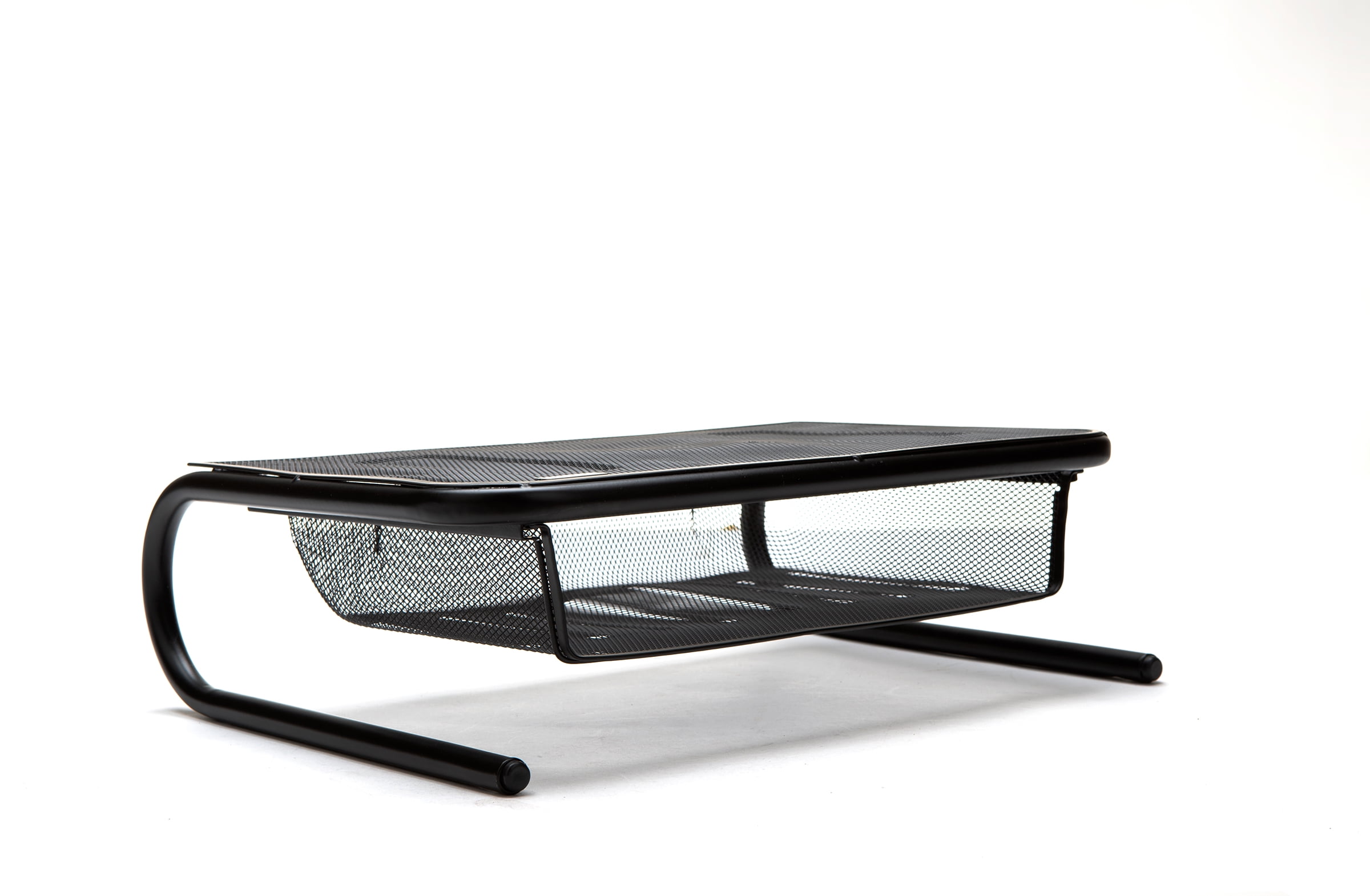 Mind Reader Metal Mesh Monitor Stand and Desk Organizer with Storage