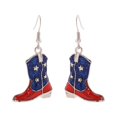 thumbnail image 2 of Soumake 1 Pair Women Hook Earrings American Pride Day Celebration Rhinestone Decor Star Heart Butterfly Hat Wing Pendant Color Matching Patriotic Independence Day Hanging Earrings, 2 of 8