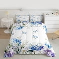 thumbnail image 2 of Feelyou Spring Blue Flower Twin Comforter Sets, Butterfly Animal Bedding Set, 2 Pieces, 2 of 8