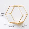 thumbnail image 3 of GadgetVLot Corner Floating Hexagonal Shelf Mini Equipped With Seamless Nails Gold 6.6*5.7*3.7Inch Wrought Iron Bracket, 3 of 14