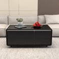 Smart Coffee Table with Builtin Fridge & Wireless Charging, Black