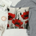 thumbnail image 2 of HENGT  Poppy Flower Pillow Case,Vintage Red Poppy Flower Cushion Cover Square Standard Home Ative for Men/Women Black Red, 2 of 5