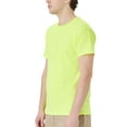 thumbnail image 3 of Hanes Essential -T Men Hi-Vis T-Shirt, Classic Fit Crew Neck Short Sleeve Safety Green Tee, L, 3 of 5