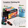 thumbnail image 3 of Set de pintura lavable TMOL 42 colores con pinceles, paleta y balde, 3 of 7