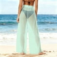 thumbnail image 4 of Ailaofu Women Sheer Mesh Pants See Through Bikini Bottom Swimsuit Cover up Wide Leg Beach Pants, 4 of 7