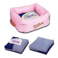 thumbnail image 2 of Touchdog Polka-Striped Polo Easy Wash Squared Fashion Dog Bed, 2 of 2