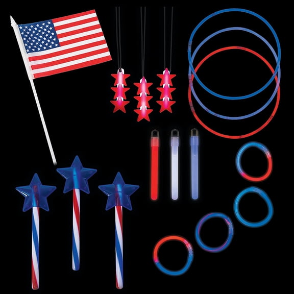 Patriotic Glow Family Kit, Jewelry, Fourth of July, 198 Pieces