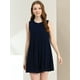 thumbnail image 5 of INSPIRE CHIC Vestido Sin Mangas Con Cuello Redondo, Plisado Y Con Cinturón, Vestido De Gasa Con Cinturón Azul marino L, 5 of 6