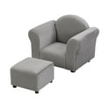 thumbnail image 5 of Kids Sofa with Ottoman, Velvet Upholstered Lounge Sofa with Wood Legs, Backrest and Armrest Baby Sofa Chair Seat Furniture, Kids Couch for Boys and Girls, Gift for Toddlers, Dark Gray, 5 of 9