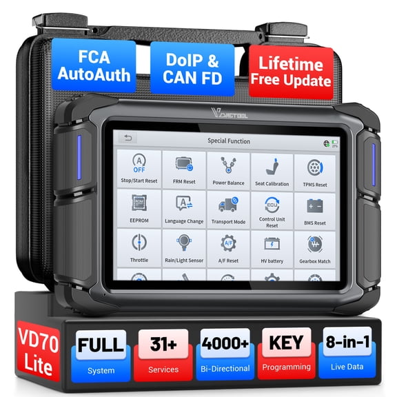 VDIAGTOOL Bidirectional Scan Tool VD70 Lite, OBD2 Scanner Diagnostic Tool with 31 Resets, 2026 Scanner for Car, Full System Scan, Free Update