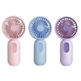 thumbnail image 1 of Mini ventilador portátil, paquete de 3 ventiladores pequeños personales de mano con 3 velocidades para viajes, ventilador de pestañas con batería recargable por USB, 1 of 5