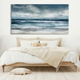 thumbnail image 2 of Muted Seascape Painting Neutral Oil Painting Seascape Oil Painting Blue Sea Landscape Wall Art Large Wall Decor,Unstretched,Frameless,(51*102cm)20*40Inches, 2 of 5