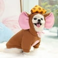 thumbnail image 4 of Pet Clothes, Hooded Dog Costume Warm Dog Sweater Mouse Cheese Hooded Sweatshirt Cold Weather Autumn Dog Coat for Puppy Small Medium Dog, 4 of 7
