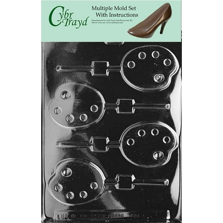 

Palette Lolly Chocolate Candy Mold with Exclusive Cybrtrayd Copyrighted Molding Instructions Pack of 3