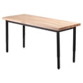 thumbnail image 3 of National Public Seating Heavy-Duty Steel Table, 37-1/4"H x 30"W x 72"D, Butcherblock/Black, 3 of 5
