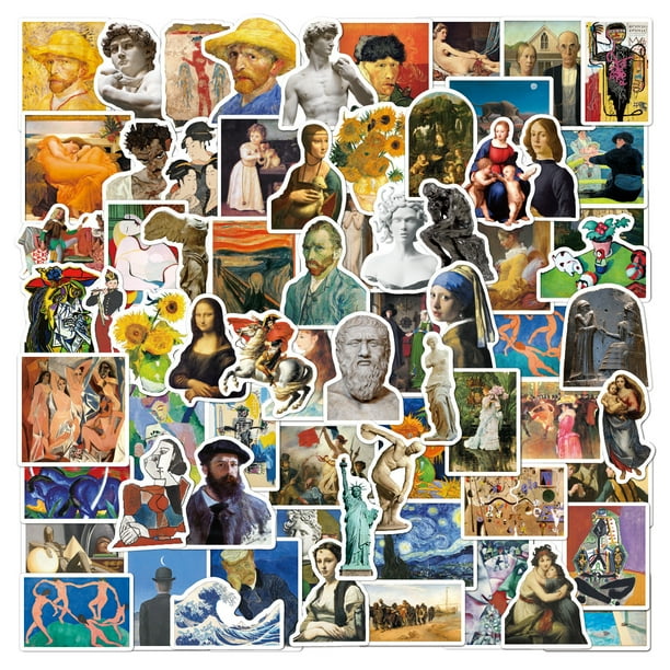 104 Pegatinas Arte de la pintura al óleo Calcomanías Stickers Arte Van Gogh Scrapbook