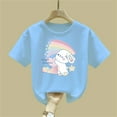 thumbnail image 7 of Piuwrlz Girl Graphic Shirts Tops Girls Short T-Shirts Sleeve Crew Neck Pullover Blue Size 9-10 Years, 7 of 7