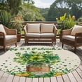 thumbnail image 4 of St. Patrick's Day Round Area Rug 7Ft Washable Circle Rugs for Dorm Laundry Room, Farmhouse Green Lucky Clovers Coin Non-Slip Carpet Floor Mats Indoor Outdoor Carpet Runner Aesthetic Home Decor, 4 of 8