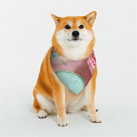 Goofa Pastel Macarons Delight Pattern Pet Scarf Bandana - Adjustable and Comfortable Dog Scarf Bib Kerchief Breedfor Dogs and Cats-Small