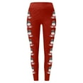 thumbnail image 5 of Fiaer Christmas Black Leggings Women Plus Size Trendy Xmas Yoga Pants Snowman Graphic High Waisted Stretch Comfy Slim Fit Holiday Workout Trousers Red XL, 5 of 5