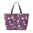 thumbnail image 2 of Kdxio Cute Squirrel Floral for Beach Bag for Women Large Beach Tote Bag Waterproof Sandproof Swim Bag with Zipper Pockets Beach Vacation Travel, 2 of 7