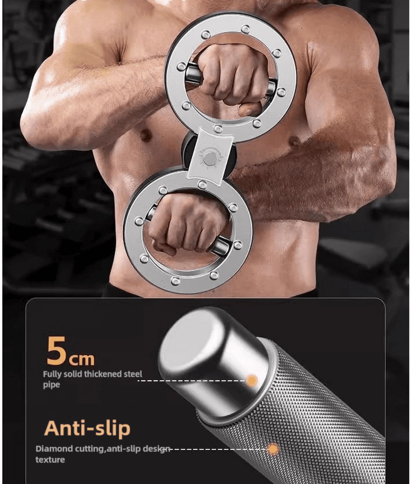 WAASOSCON Rotating Burn Machine 8-15 LB, Rotating Arm Machine 360 Degree Rotating Grips, Multifunctional Spinning Burn Rotator Machine for Forearm Trainer, Boxing, Workouts (Silver)