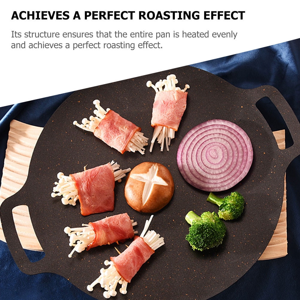 FENGGUIQU Nonstick Korean Pan with Black Stone Coating for Kitchen Cooking and Grilling