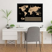 Scratch Off Large Travel Destination Tracker Gift World Map Poster 33X23 Inches