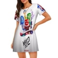 thumbnail image 2 of Saiise Women's Nightgown Sleepwear,Short Sleeve Pajama Dress,inside out 2 Print Loungewear for Home and Sleep, 2 of 6