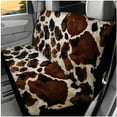 thumbnail image 3 of HUIACONG Car Seat Covers Full Set Brown Cow Print Car Accessories 14 Pcs Universal Front and Back Seat Covers with Steering Wheel Cover Armrest Cover Seat Belt Pads Headrest Cover Coasters Keychain, 3 of 8