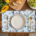 thumbnail image 4 of Blue Hummingbird Placemats Set of 12, Spring Watercolor Flowers Leaf Plant Placemats for Dining Table, Place Mats for Kitchen Tabletop, Waterproof Wipeable Dining Table Mats Set, 4 of 9