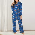 thumbnail image 2 of Picia Dinosaur Driving Pattern Women’s Long-Sleeve Sleepwear Set - Soft 2-Piece Loungewear with Pockets, Comfy PJs for Relaxing Nights-Small, 2 of 7