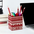 thumbnail image 6 of ERJLKXP Small Pen & Pencil Holder for Desk Organization,Christmas Retro Red Snowflake Desktop Stationery Storage for Office Supplies and Makeup Brush Organizer, 6 of 6