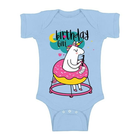 

Awkward Styles Birthday Girl Baby Bodysuit Short Sleeve 1st Birthday Party for Baby Girl Unicorn Donut One Piece Top First Birthday Gifts for 1 Year Old Girl Unicorn Birthday Party for Baby Girls