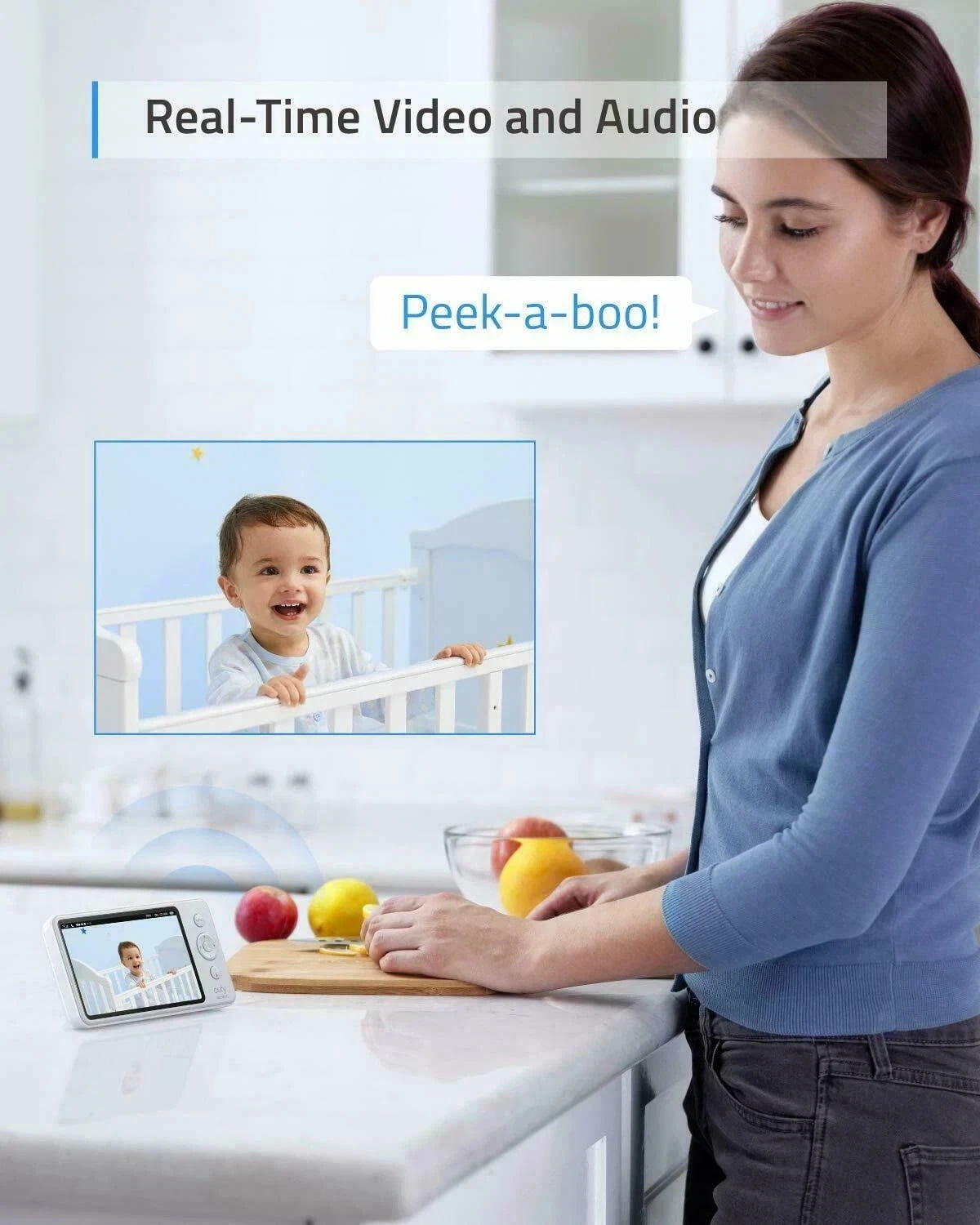 Eufy Security Spaceview Anker HD Resolution Indoor/Outdoor  Night Vision 5'' Camera Wireless Baby Monitor E110 Video and Audio T83001D2