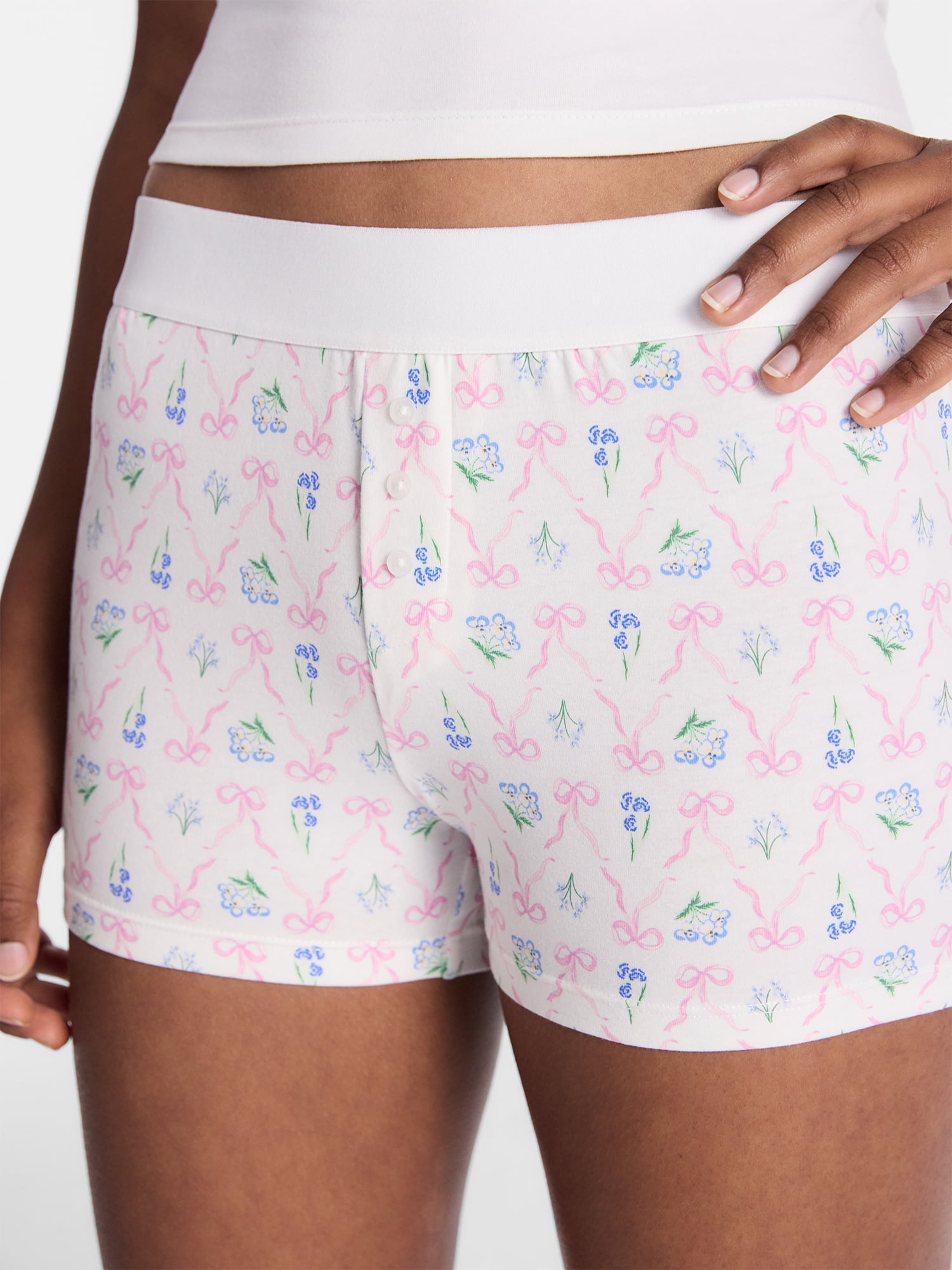 No Boundaries Women’s and Women’s Plus Cloud Core Sleepwear Cami and Boxers, 2-Piece Set, Sizes XXS-3X