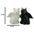 thumbnail image 2 of Ceramic Black White Angel Kitty Cats Devil Or Angel Salt And Pepper Shakers Set, 2 of 10