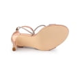 thumbnail image 5 of BLISSFUL STEP Women's Rhines Knot Strap Stiletto Heels Sandals Rose Gold 10, 5 of 8