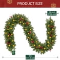 thumbnail image 4 of Joyfy 9FT Christmas Garlands with 100 LED, 27 Pine Cones, 27 Red Berries, 8 Modes for Outdoor Indoor Xmas Decoration Fireplace Stairs Doorway Railings Decor, Battery Operated, 4 of 7