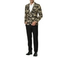 thumbnail image 3 of INSPIRE CHIC Men's Party Animal Leopard Print Blazer Notched Lapel Lightweight Sport Coat Suit Jacket M Beige, 3 of 7