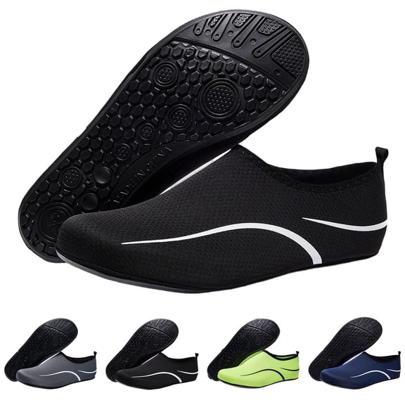 FRSASU Quick drying Men's Water Shoes Lightweight, Water Soft Beach Summer Anti-slip Casual Quick-Dry Sneakers Gray