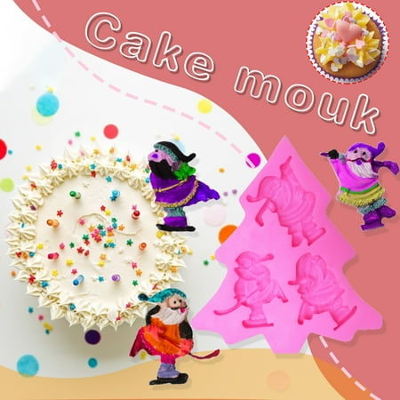 

Yedhsi Cake Mould Santa Claus Silicone Mold Chocolate Cake Mold DIY Fondant Decoration Mold