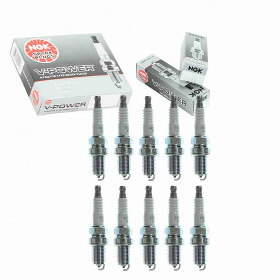 10 pc NGK 5632 V-Power Spark Plugs for 1765162 22401-02P16 3008 98079-56148 999-06910-P9-023 F220-18-110 Q20PR-U11 Ignition Wire Secondary Fits select: 1988-1991 HONDA CIVIC, 1985-1989 NISSAN 300ZX